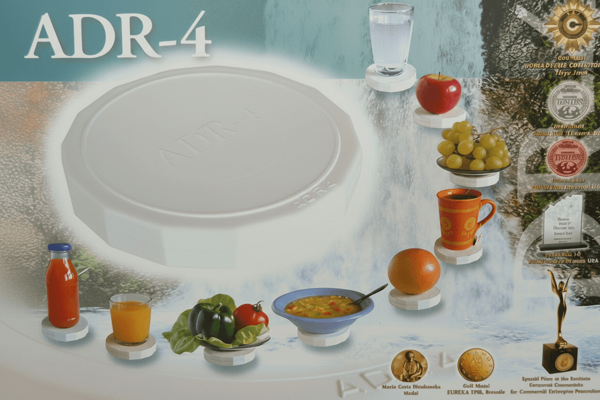 ADR-4 Harmonizer energy device for water molecules with food and drinks enhancing hydration and taste.