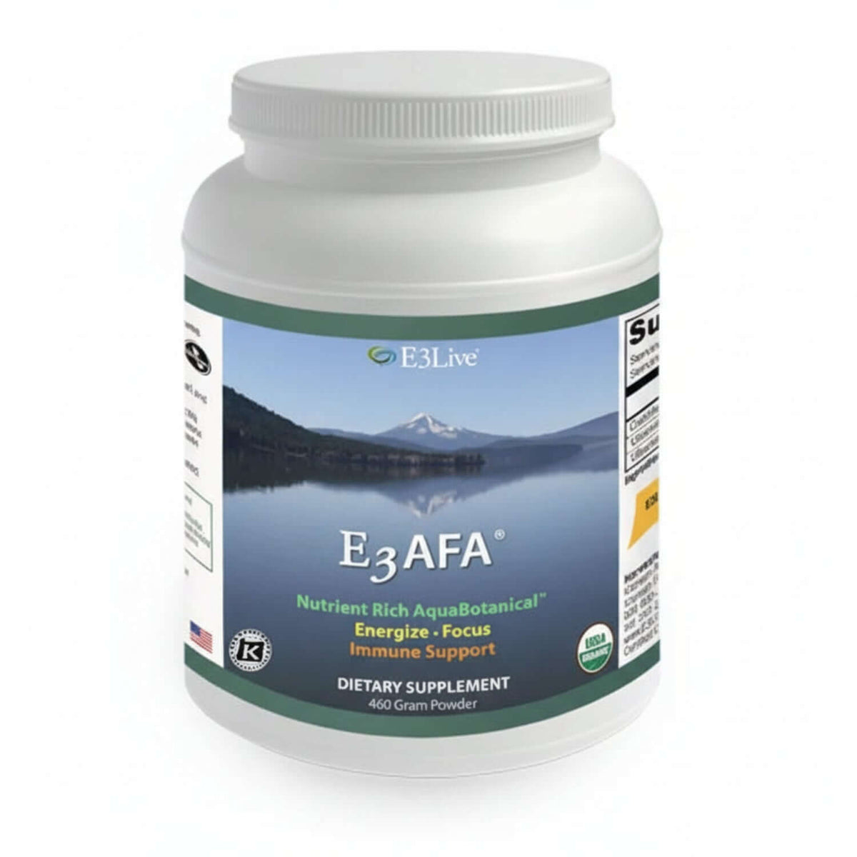 E3 AFA superfood supplement helps nourish and cleanse your body, featuring nutrient-rich aqua botanicals.