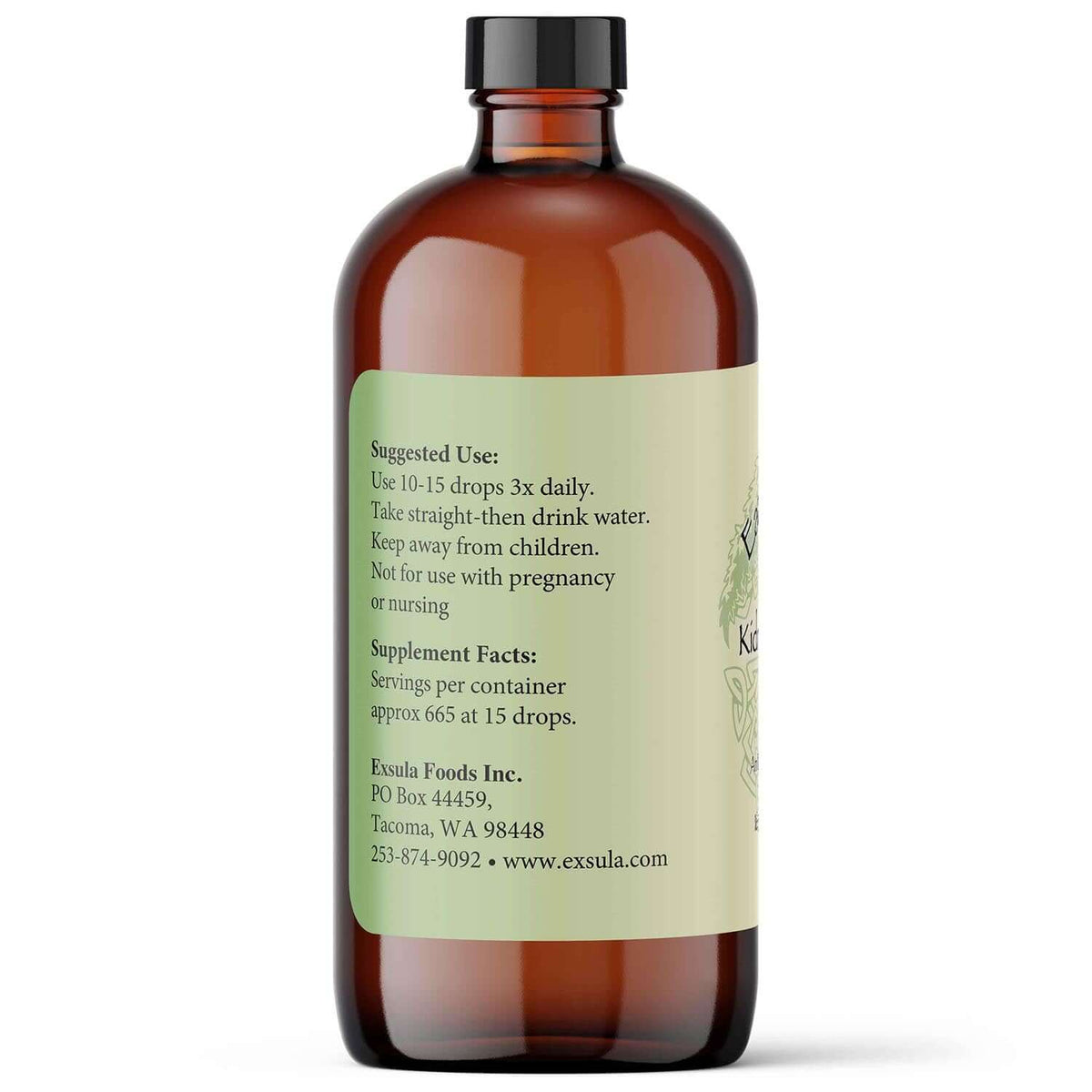 Kidney Bladder-Ease Plant Extracts for Bladder Wall Soothing bottle label with suggested use and supplement facts.
