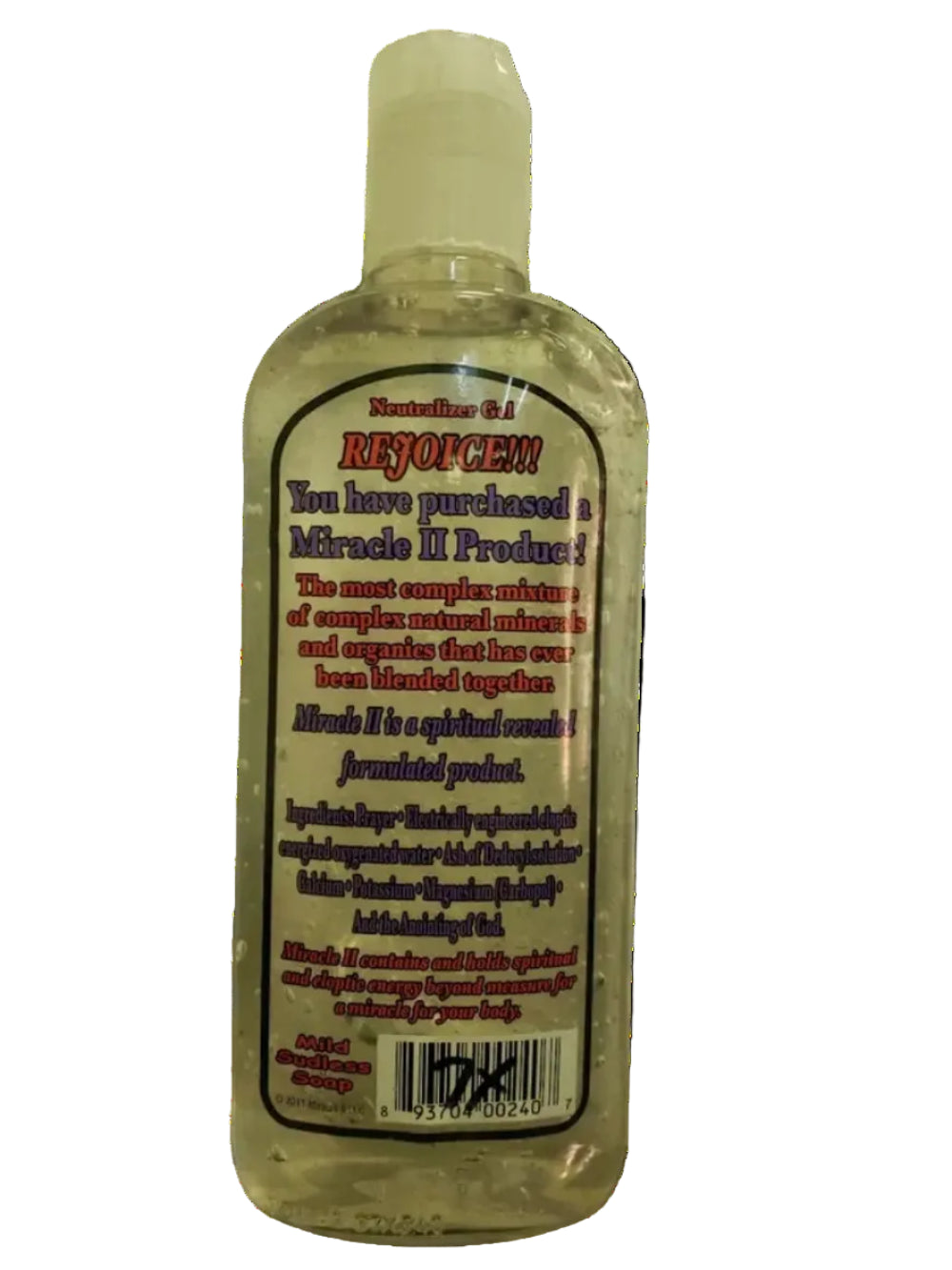 Neutralizer Gel 7X - Alkaline Topical Mineral 10 oz bottle with clear gel, promoting skin comfort and hydration.