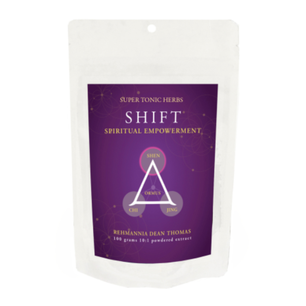 Shift - TCM Herbs for Spiritual Empowerment in a purple packaging, 100 grams powdered extract.