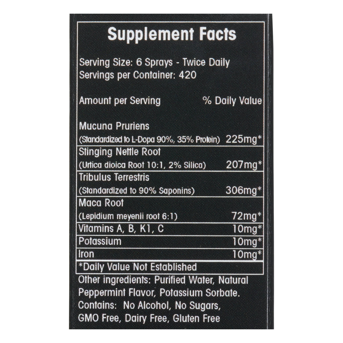 Supplement facts for Testosterone Worx, highlighting ingredients for Libido and Stamina Support.