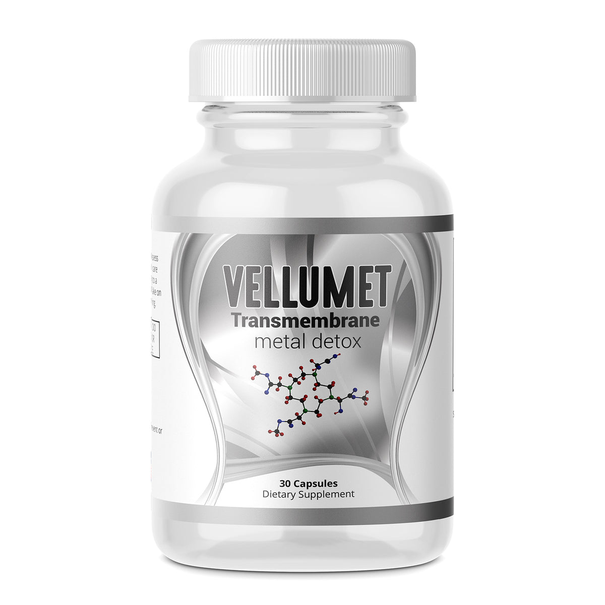Vellumet - Lipid Soluble Heavy Metal Detox supplement bottle with 30 capsules for metal detoxification support.