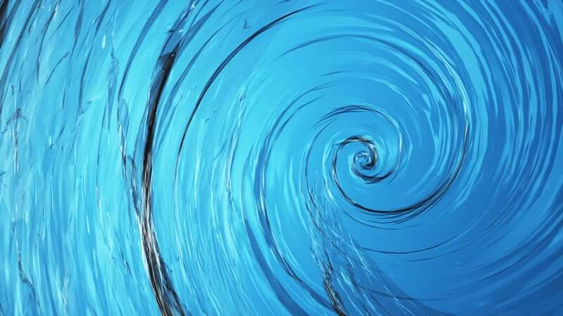 Swirling blue water texture illustrating Stable High Spin State Water concept.