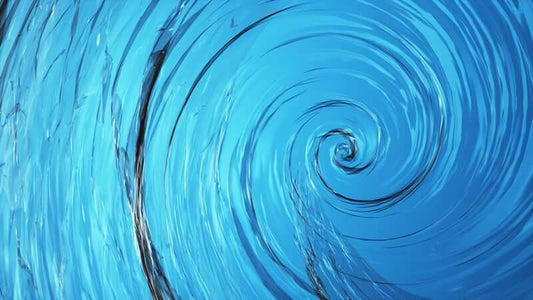 Swirling blue water texture illustrating Stable High Spin State Water concept.