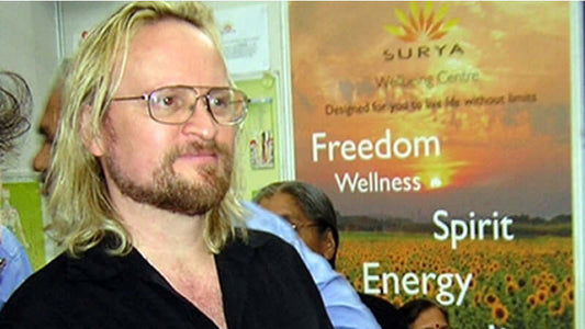 Inventor of Exsula Superfoods Jevari Oberon at Surya Wellness Centre promoting health and wellness.
