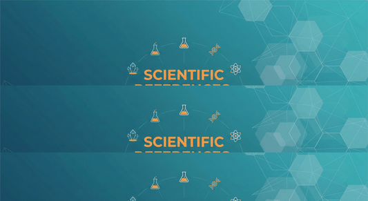 Scientific References ORMUS with scientific icons and a decorative background.