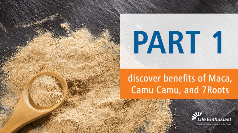 Podcast 416: All about Maca with benefits of Maca, Camu Camu, and 7Roots.