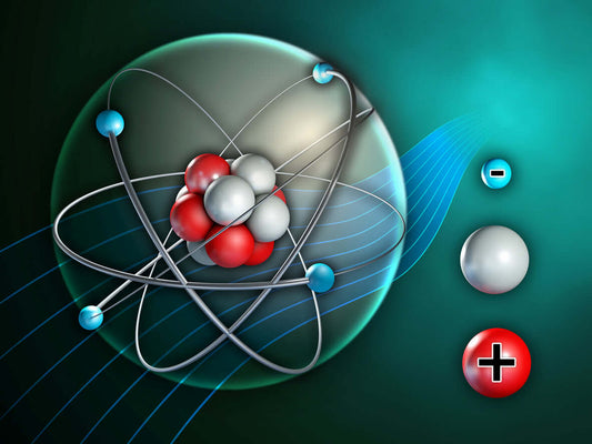 Illustration depicting atoms and ions, relevant to the study of Fulvic Acid and Zeta Potential.