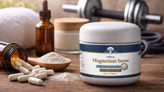 Image of Magnesium Snow topical product, highlighting magnesium for constipation support and natural wellness.