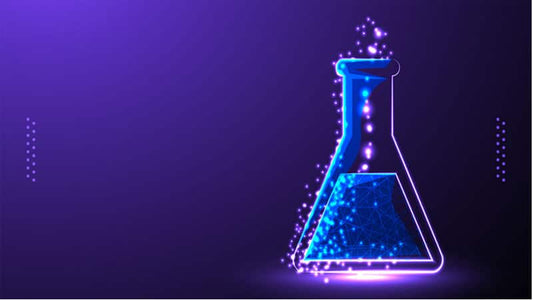 ORMUS Recipes with Base Materials in a glowing science lab flask illustration.