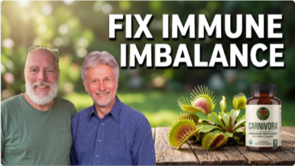 Two men promoting the healing benefits of the Venus Flytrap to help fix immune imbalance.