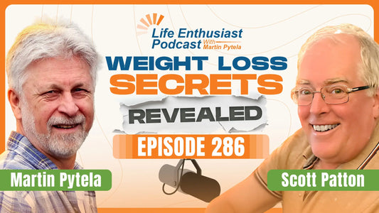 Podcast 286: Body Type and Weight Loss Secrets featuring Martin Pytela and Scott Patton discussing weight loss tips.