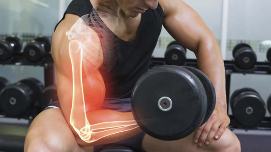 Wonders of Magnesium: A weightlifter demonstrating arm strength and muscle engagement with a dumbbell.