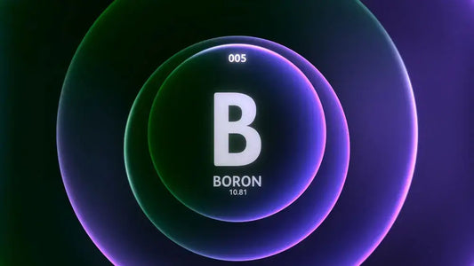 Visual representation of Boron with atomic number 5 and atomic weight 10.81.