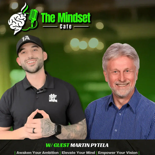 Image of hosts discussing insights at The Mindset Cafe with guest Martin Pytela.
