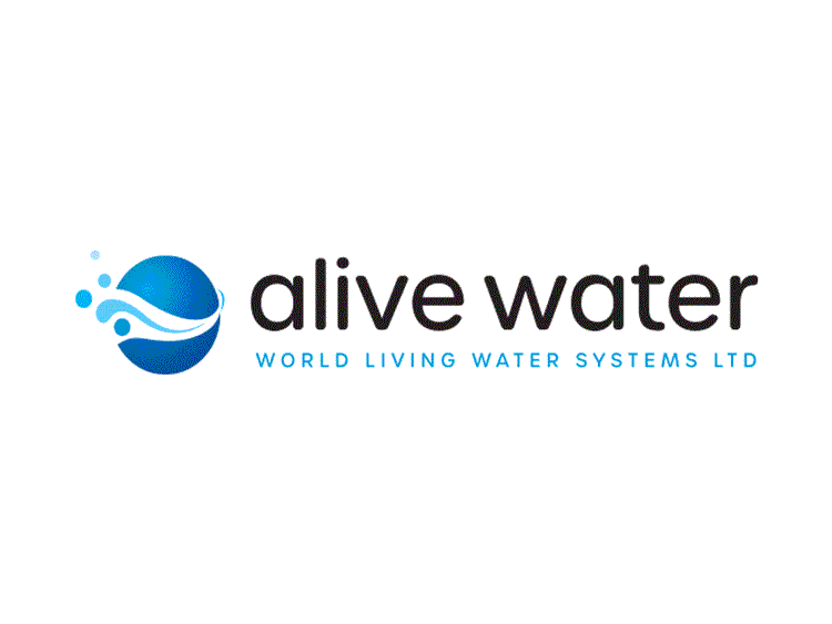 Alive Water logo representing water energization for those looking to optimize hydration.