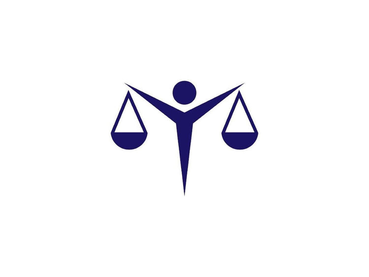 Symbol of balance representing justice and equilibrium with scales held by a central figure.