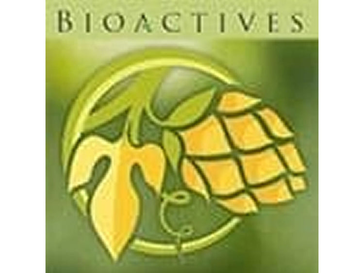 BioActives logo featuring hops plant and leaves, representing Advanced Support for Stress Resilience.