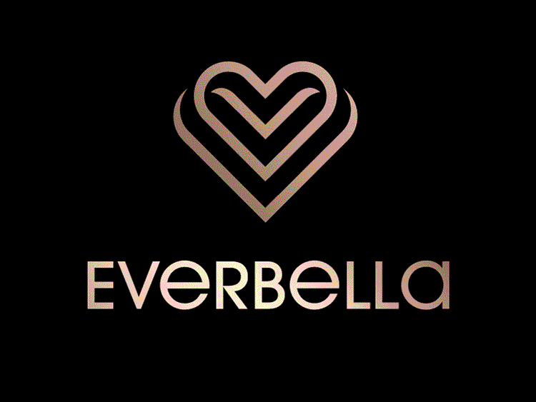 EverBella logo featuring a stylized heart, representing beauty and health, associated with Liposomal Skin Supplements.
