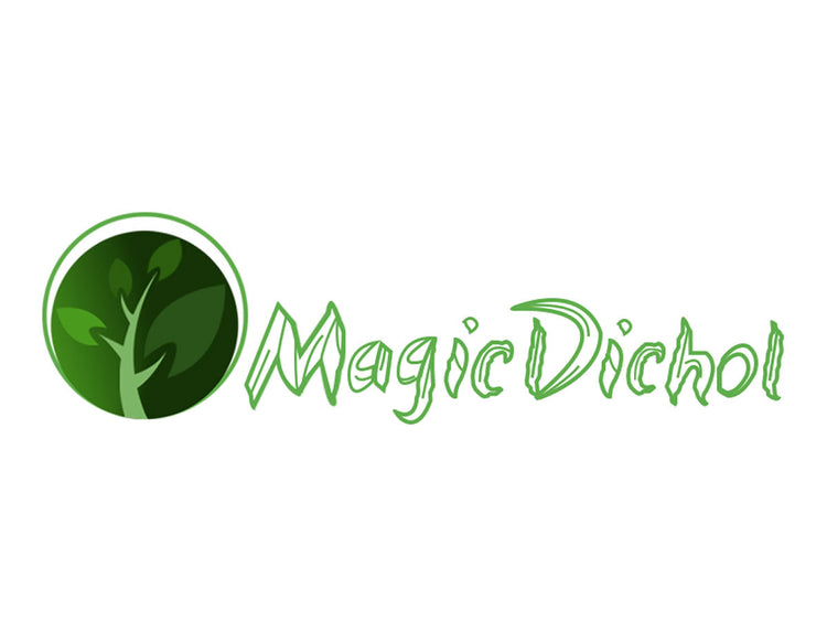 Logo of Magic Dichol with green leaves and eco-friendly design representing Nano Soma products.