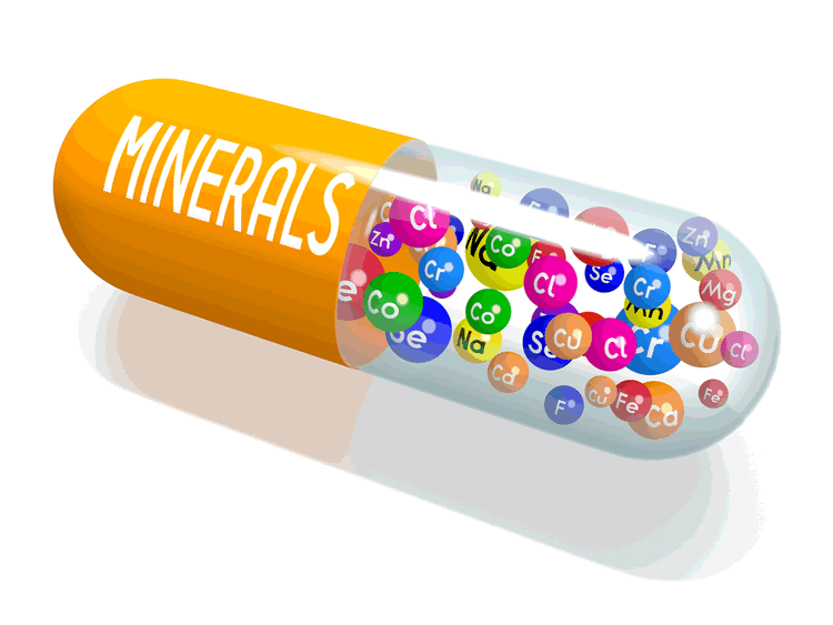 Minerals capsule filled with colorful trace elements and minerals for health support and wellness.