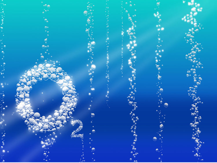 Oxygen bubbles in water illustrating the concept of Stabilized Oxygen for Cleansing.