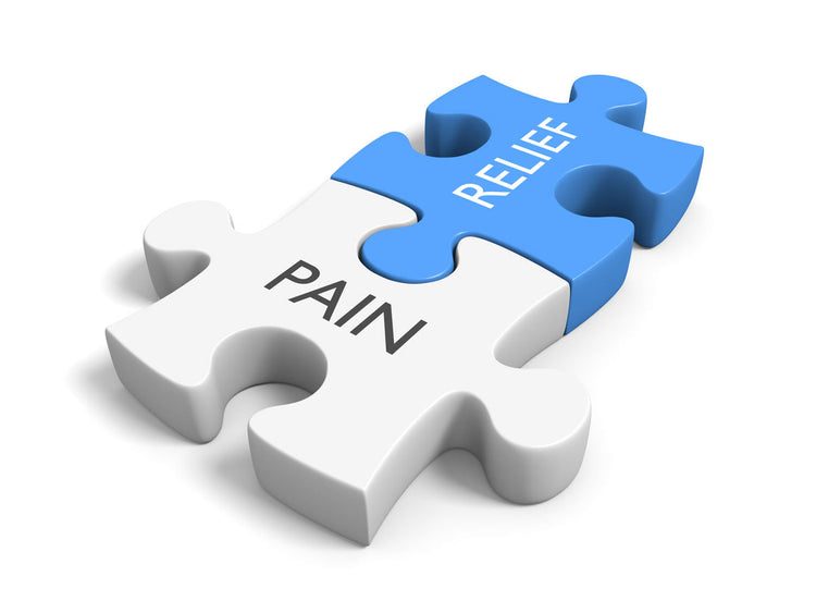 Systemic Inflammation Support showcasing a puzzle piece connecting Pain and Relief for holistic wellness.