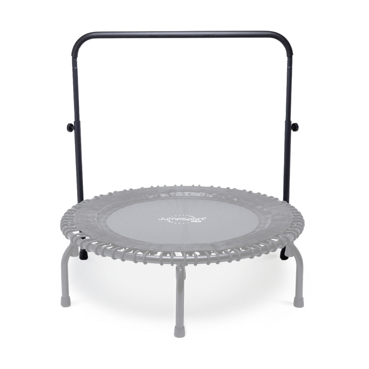 Mini Trampoline Adapter Accessory with padded handle and sturdy frame for enhanced stability during workouts.