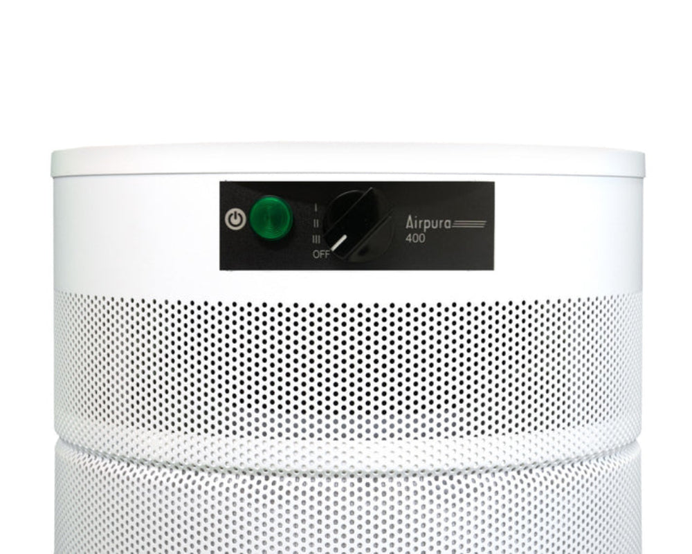 Airpura V400 featuring Advanced Chemical Filtration and HEPA Air Purification controls and design.