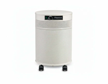 Airpura C600 DLX Professional Grade VOC Air Purifier, white design with wheels for mobility, effective air purification.