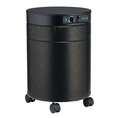 Airpura I600 air purifier featuring Medical Grade HEPA Filtration and Clinical Air Quality in a sleek black design.
