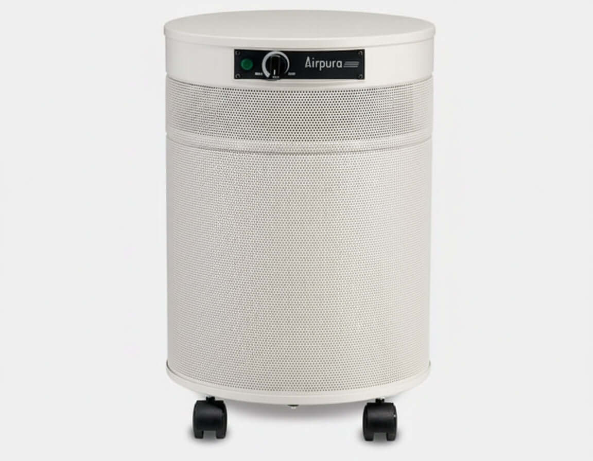 Airpura UV600 air purifier featuring Germicidal UV and Medical Grade HEPA Filtration for improved air quality.