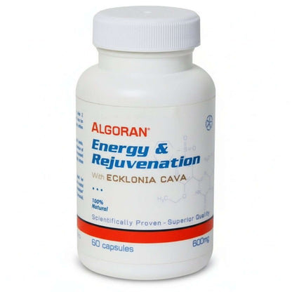 Algoran Energy and Rejuvenation - Ecklonia Cava Capsules bottle containing 60 capsules of natural dietary supplement