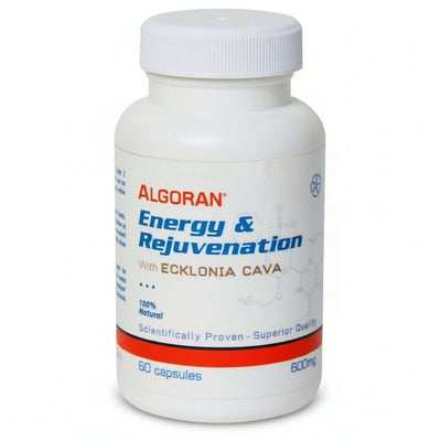 Algoran Energy and Rejuvenation - Ecklonia Cava Capsules bottle containing 60 capsules of natural dietary supplement