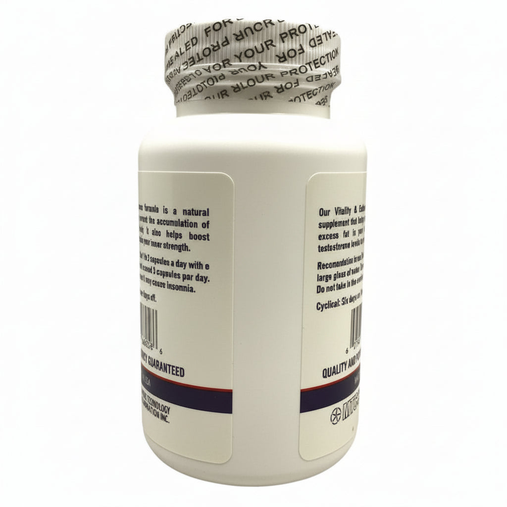 Algoran Vitality and Endurance bottle featuring Fadogia Agrestis and Rhodiola Rosea for enhanced athletic performance.