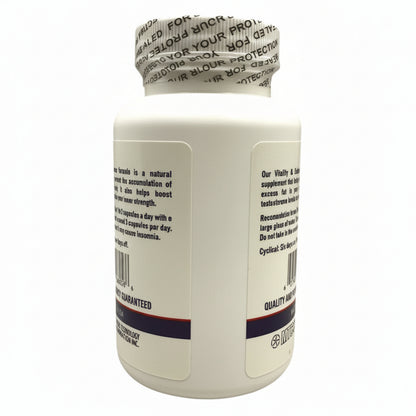 Algoran Vitality and Endurance bottle featuring Fadogia Agrestis and Rhodiola Rosea for enhanced athletic performance.