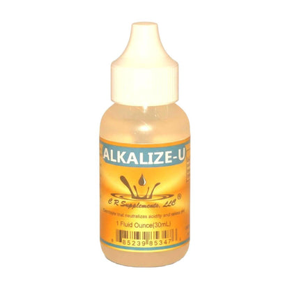 Alkalize-U liquid mineral concentrate to support pH balance and hydration - 1 fluid ounce bottle.