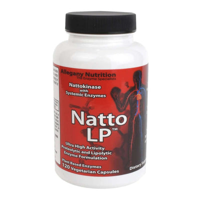 Natto LP - Nattokinase Systemic Enzyme Formula by Allegany Nutrition in a bottle, supporting heart health.