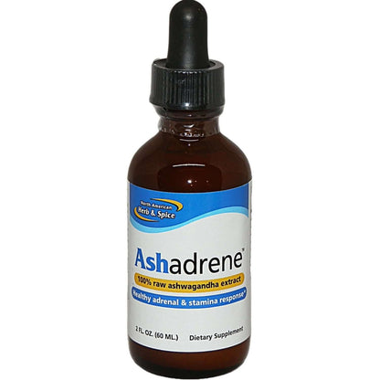 Ashadrene Ashwagandha and Royal Jelly adrenal support liquid dietary supplement bottle 2 fl oz