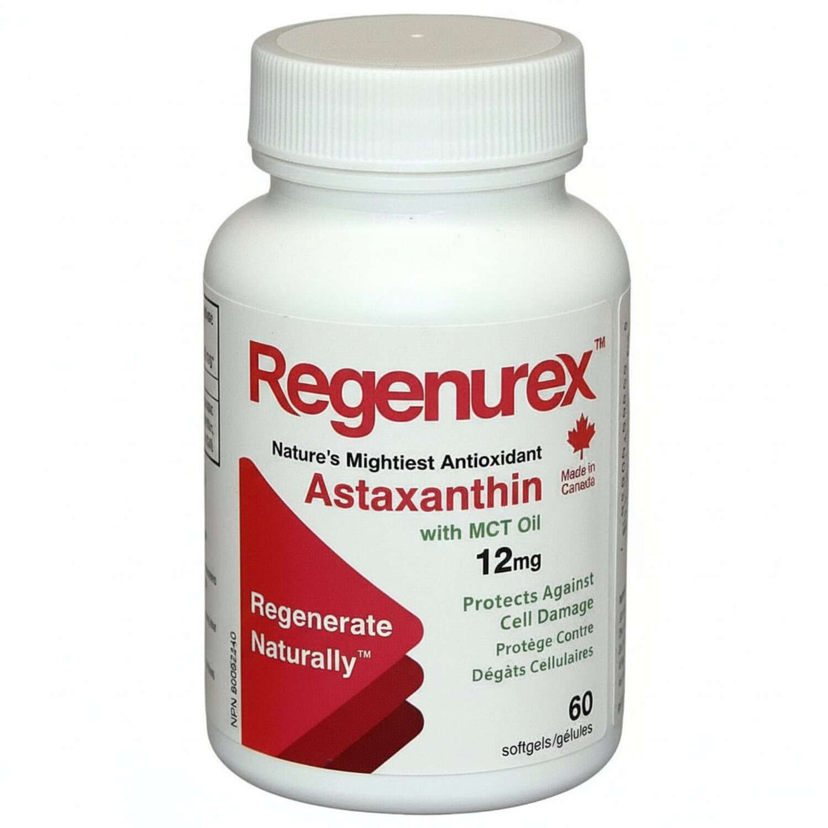 Astaxanthin - High Potency Antioxidant supplement from Regenurex with MCT oil, promoting health and wellness.