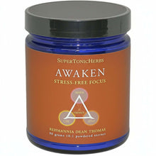 Awaken - TCM Herbs for Brain Health in a blue jar for stress-free focus.