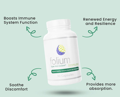 Immuno Super Antioxidant and Heavy Metal Detox capsules with benefits for immune system and energy.