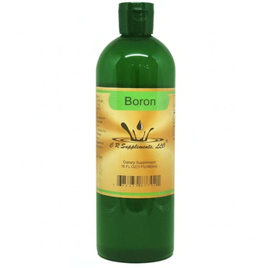Boron Liquid Ionic Mineral supplement bottle from CR Supplements for bone density and cognitive focus.
