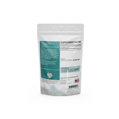 Back of BrainON Organic AFA Extract supplement pouch showing supplement facts and usage instructions.