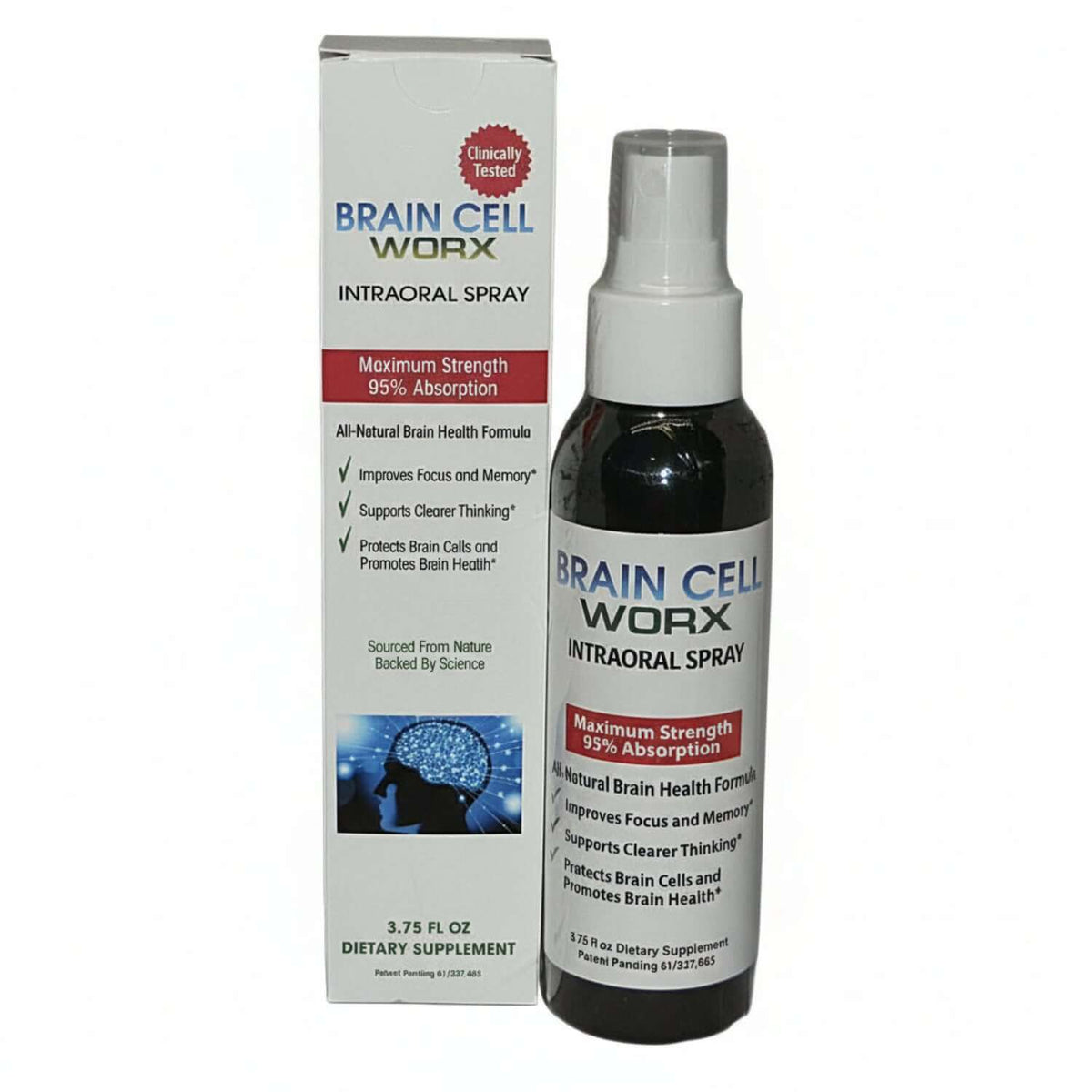 Brain Cell Worx intraoral spray for Advanced Brain Support with maximum strength and 95% absorption.