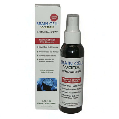 Brain Cell Worx intraoral spray for Advanced Brain Support with maximum strength and 95% absorption.