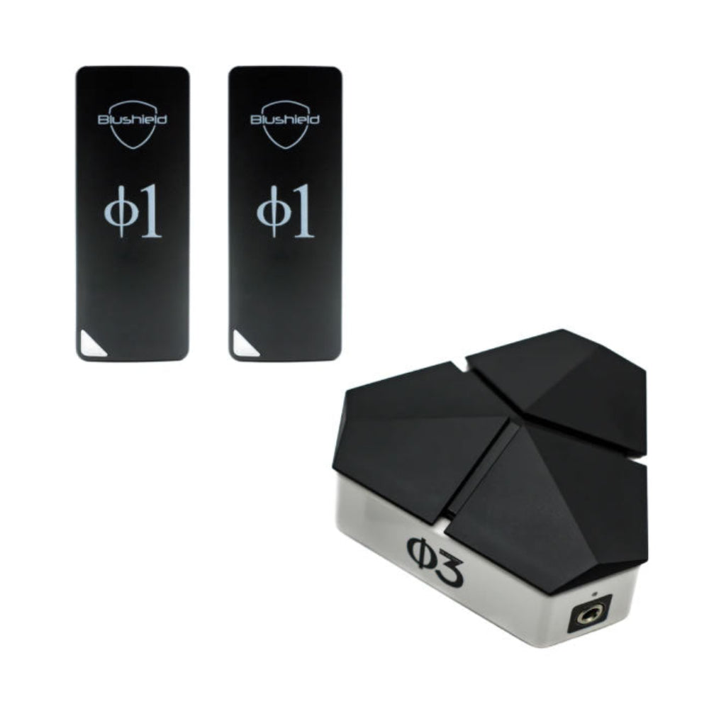 Bundle of Blushield devices with Active Scalar Technology for Peak Productivity, including two Phi 1 models and one Phi 3 model.