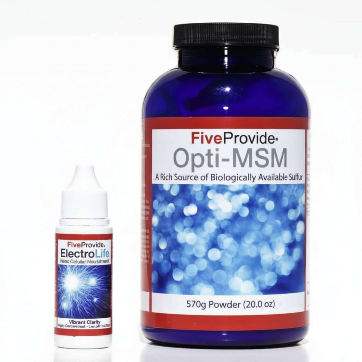 FiveProvide Flush Kit featuring Opti-MSM and ElectroLife for Five Element Metabolic Flush and Systemic Detox Support.