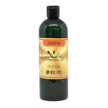 Iodine Ionic Liquid Mineral supplement bottle for thyroid and metabolic support by CR Supplements.